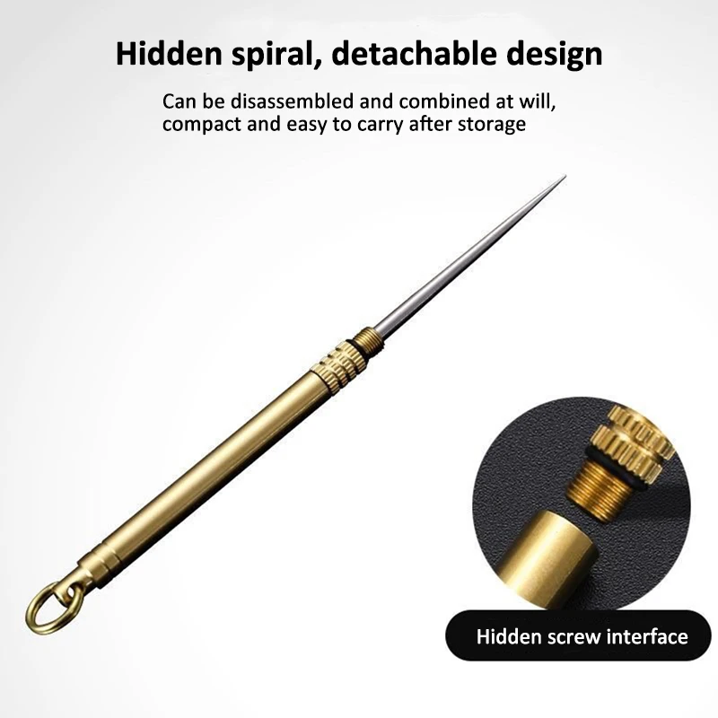 Titanium Outdoor Edc Portable Multifunctional Toothpick Bottle Fruit Fork Camping Tool Toothpick Tube Stronger Than Dental Floss