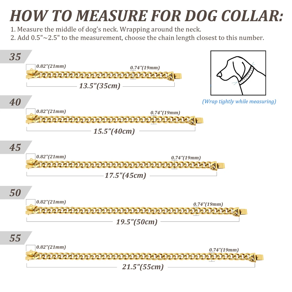 Imagem -06 - Coleira de Corrente Super Forte Garfo de Pet Slip Choke Prateado Dourado Coleiras Chian para Cães Pequenos e Grandes Pitbull Buldogue Aço Inoxidável