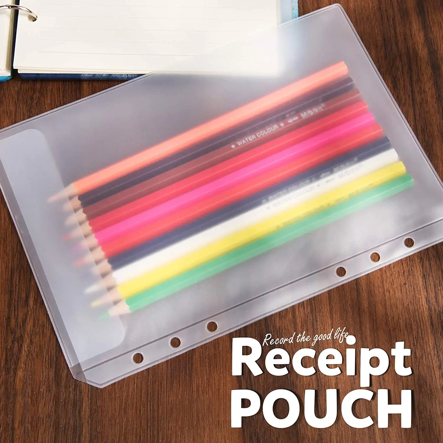 2 Pack A5 Refill Paper & 2 Pieces A5 Loose-Leaf Zipper Pockets,1 Pack Index Tabs with Ruler for 6-Ring Binder Journal Notebooks