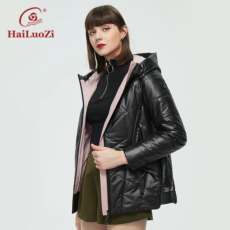 HaiLuoZi-abrigo de algodón fino para mujer, Parka delgada a prueba de viento, chaquetas informales de alta calidad, moda de primavera y otoño, 56,