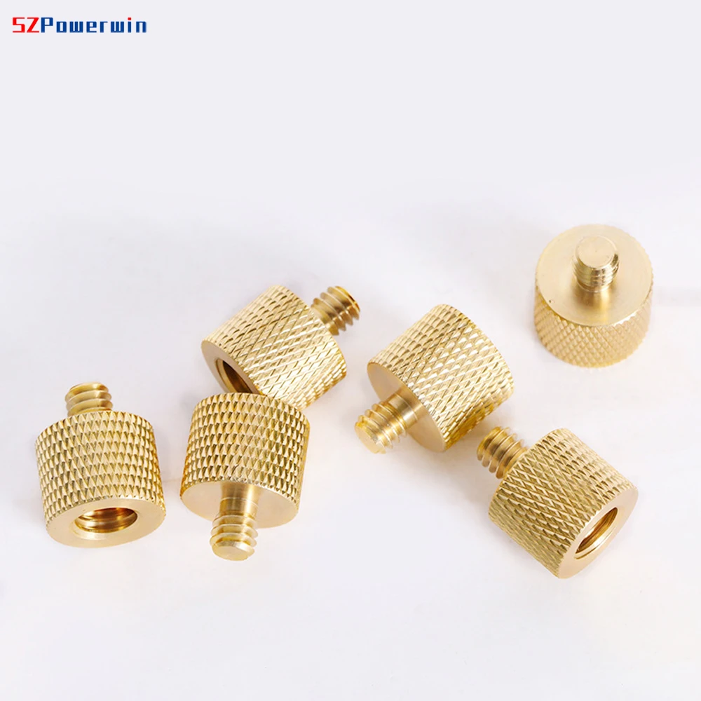 SZPowerwin 1/4" to 3/8" Male to Female Thread Screw Mount Adapter Tripod Plate Gimbal Ballhead for Camera Flash Light Stand