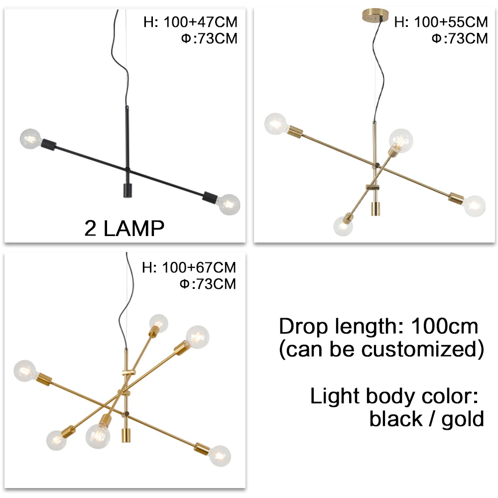 Nórdicos Luces colgantes modernas palo largo de lámparas colgantes de techo decoración de arte colgando de la barra de la lámpara comedor-cocina en la habitación