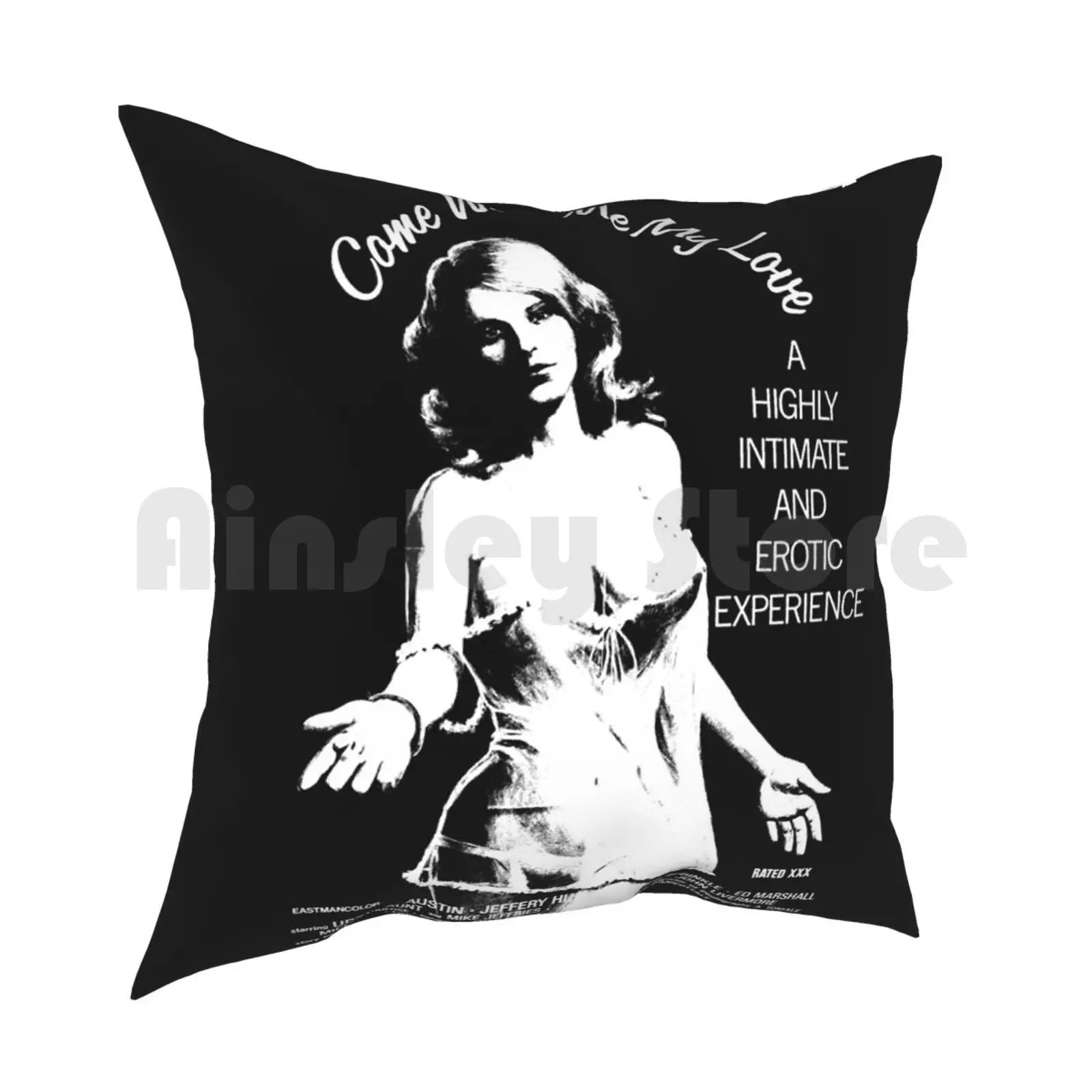 Come With Me My Love Pillow Case Printed Home Soft Throw Pillow Vintage Retro Erotic Erotic Movies Exploitation Movies