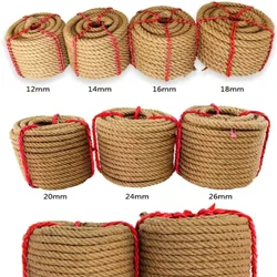 4mm, 5mm, 6mm,8mm,10mmx100m Sisal Ropes Jute Twine Rope Natural Hemp Cord Decor Cat Pet Scratching Home Art Decor