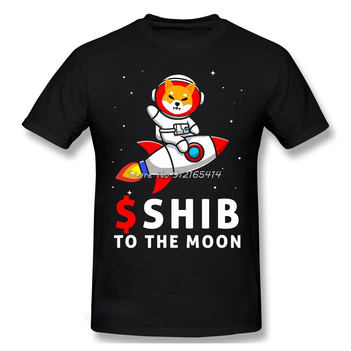 High Quality Men Shib T-Shirt  $Shib To The Moon Shiba Inu Coin Shiba Token Shiba Crypto Pure Cotton Shirt Tees Harajuku TShirt