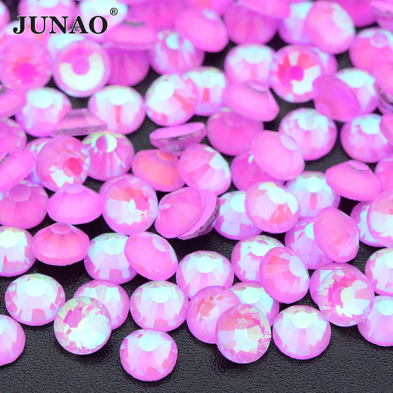 JUNAO SS6 SS16 SS20 SS30 Purple AB Crystal Glass Rhinestone Round Stone Applique Nail Strass Sticker Crafts