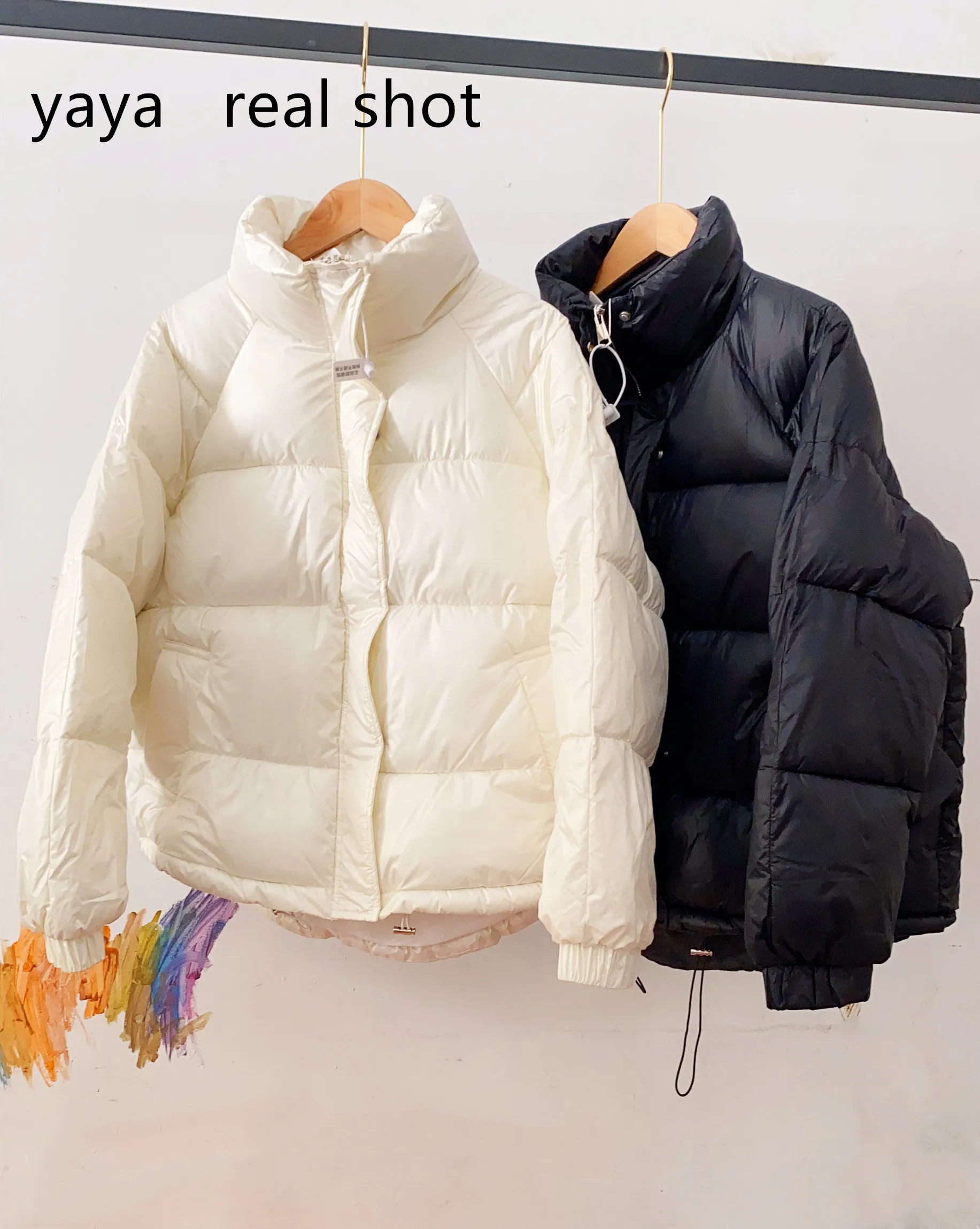 Short down padded jacket women 2021 new Korean version of the wild loose pearlescent stand-up collar winter jacket