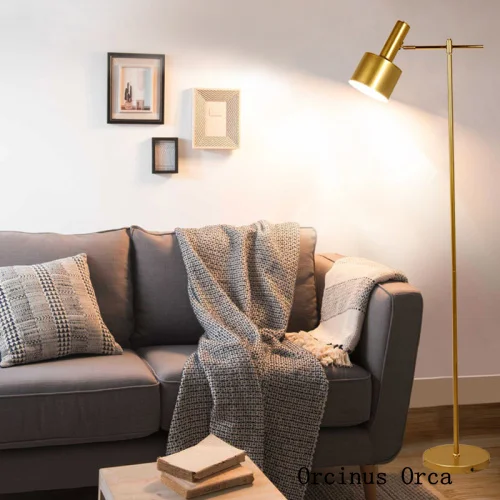 

Northern Europe luxury gold fishing floor lamp living room study bedroom bedside lamp modern creative led vertical table lamp