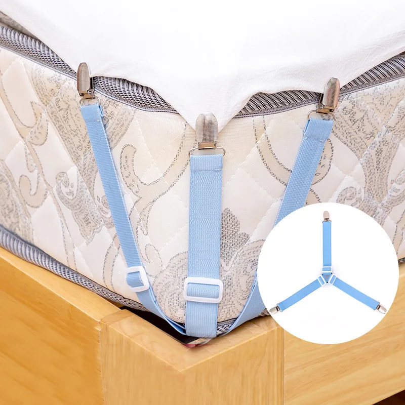 

4Pcs Non-Slip Adjustable High Flexibility Triangle Sheet Fixing Clip Attaching Mattress Clamps Bed Sheet Holder