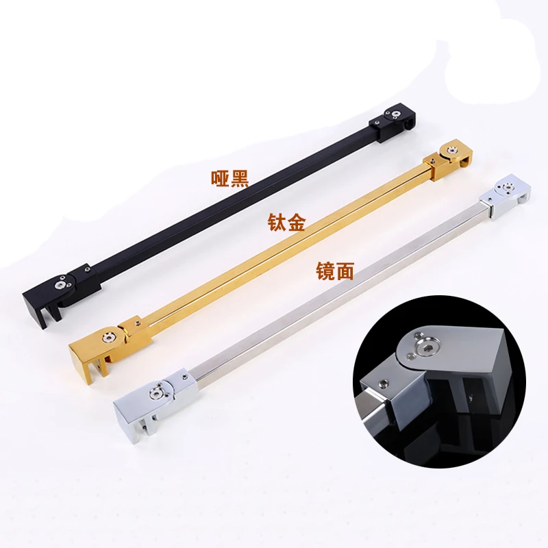 Universal adjustment shower room glass pull rod support frame stainless steel glass perforation-free fixed rod image 3