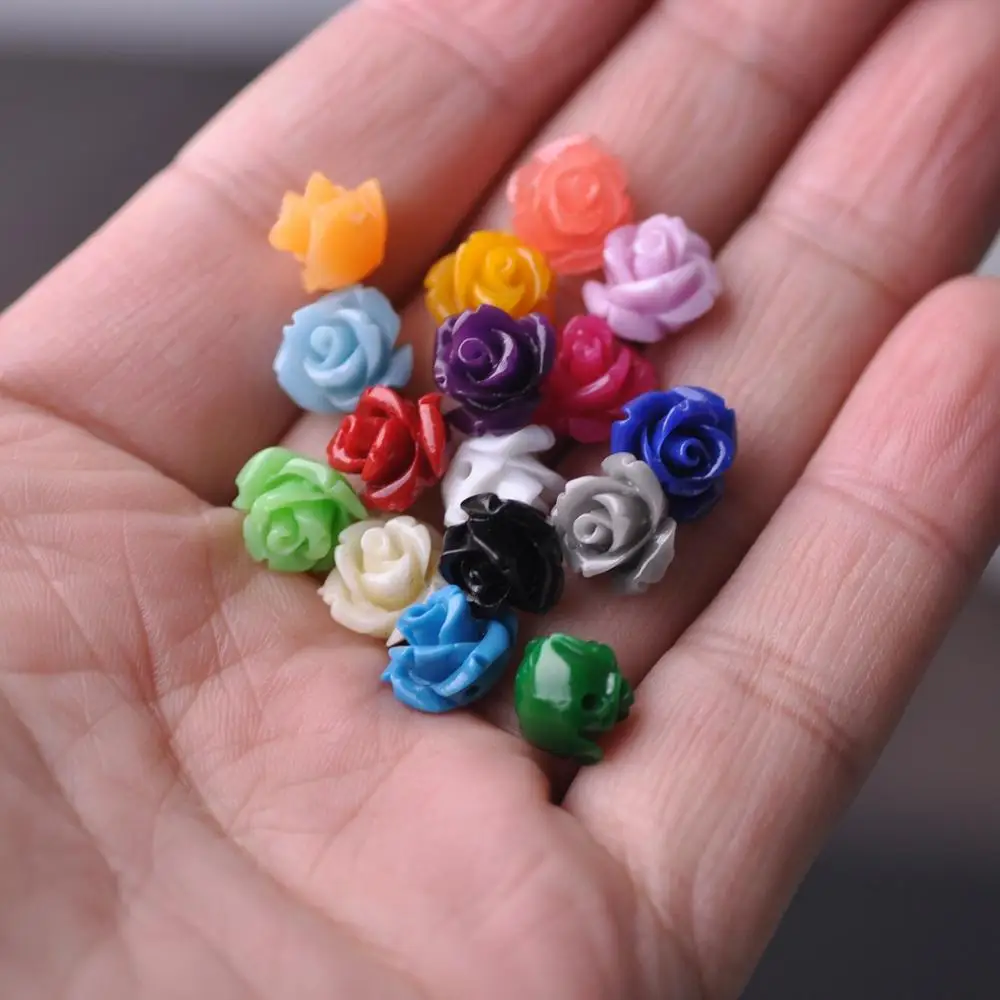 20 pezzi a forma di fiore 10mm corallo artificiale distanziatore allentato perline lotto all'ingrosso per gioielli artigianato fai da te risultati