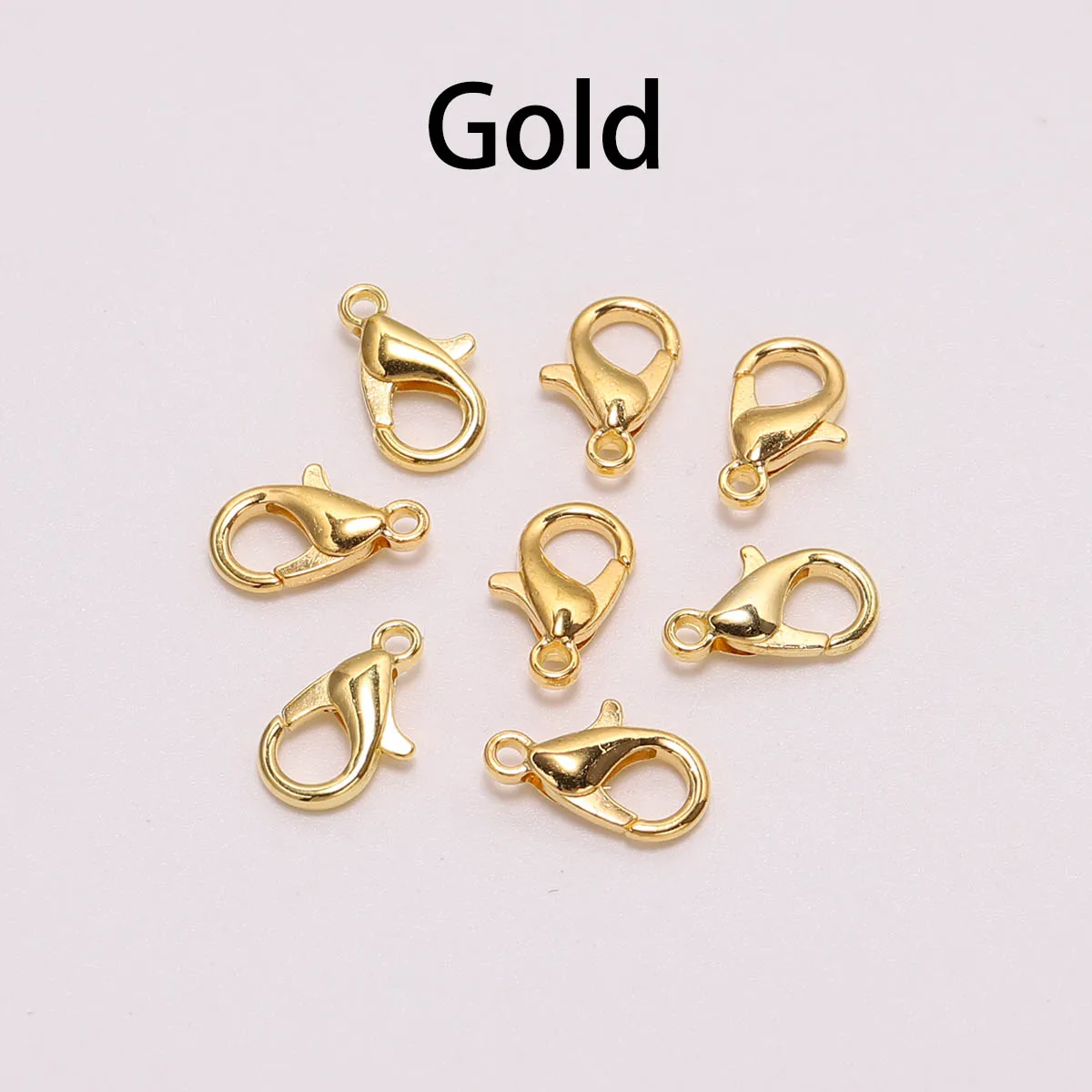 50 teile/los 10 12 14 16mm Gold Legierung Armband Karabiner Haken Für DIY Halskette Kette Stecker Schmuck Finden liefert – Detail 17