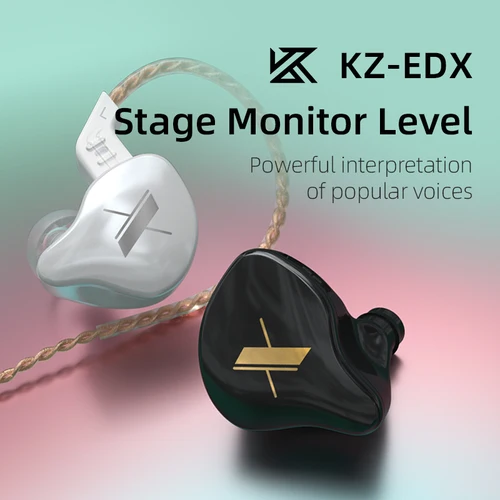 Imagen 2 del producto Auriculares intrauditivos KZ EDX Bass, auriculares estéreo de música HIFI con cancelación activa de ruido, auriculares para teléfono móvil con micrófono