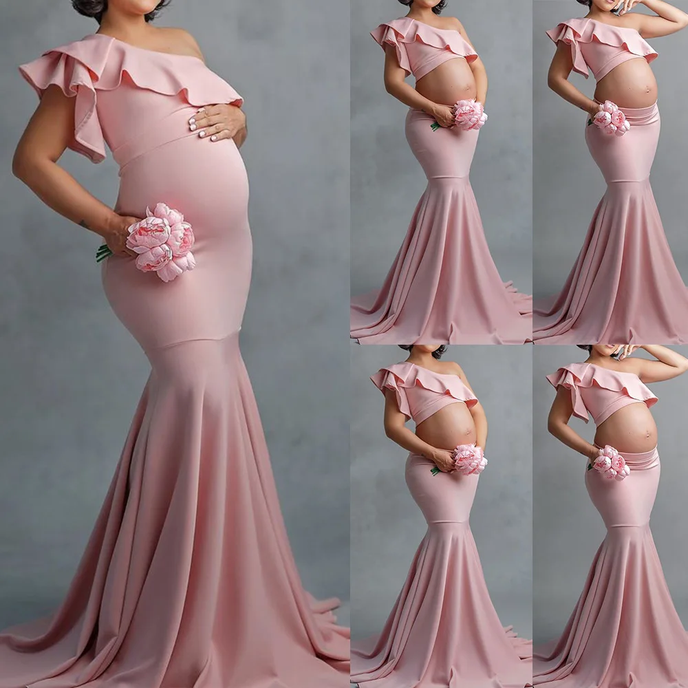 Robe Longue en Tulle à Paillettes pour Femme Enceinte, Tenue de Photographie de Grossesse, Accessoire Photo Sexy