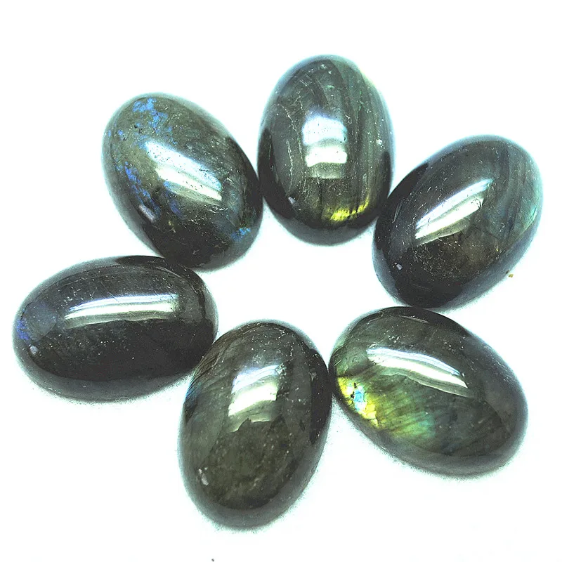 5PCS Nature Labradorite Stone Cabochons Good Quality AAA OVAL Shape 10x14MM 12X16MM 13X18MM Loose Beads Cabs No Hole Top Sells