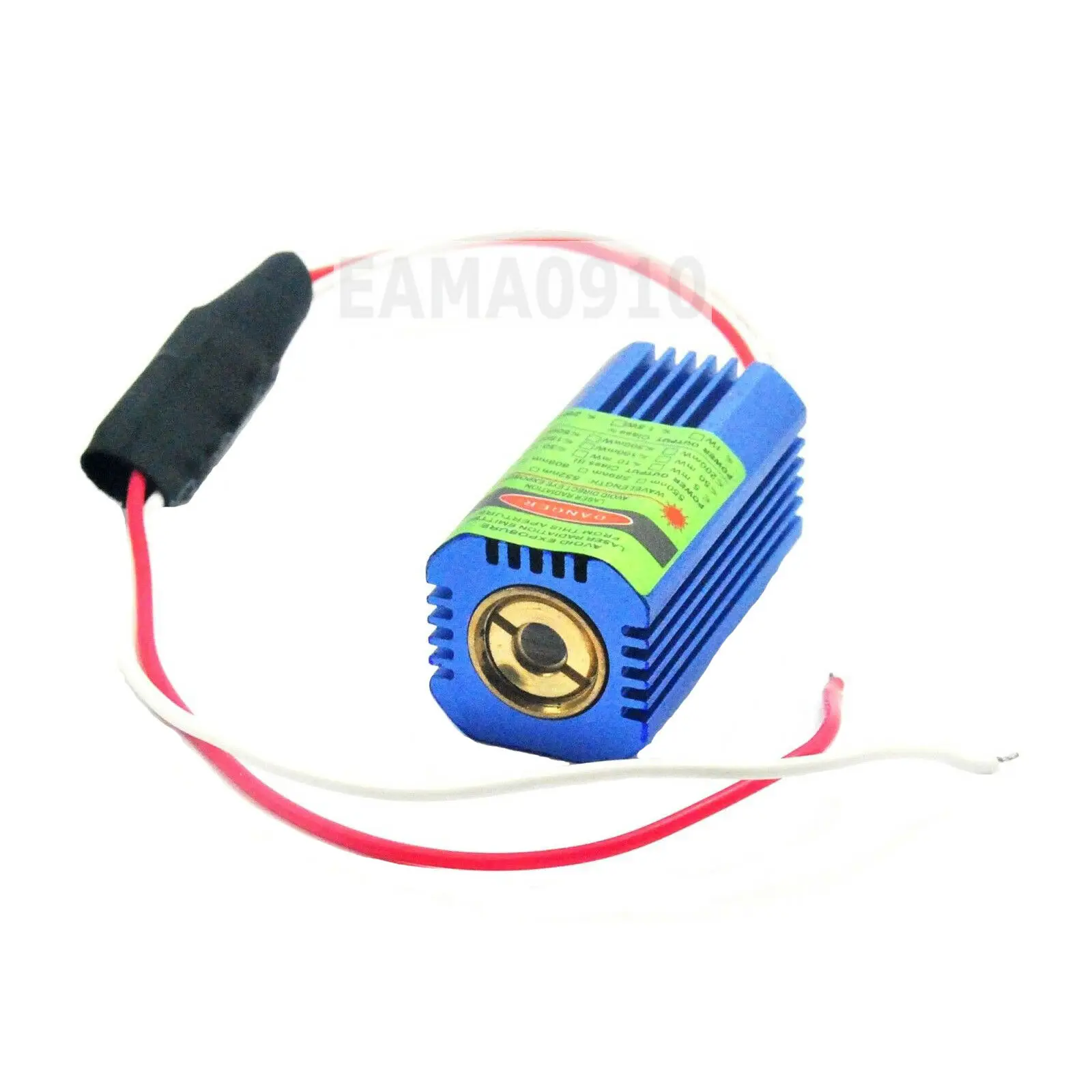 Industrial 532nm 50mW Dot 12V 40x21mm Green Beam Laser Diode Module w/Glass Lens