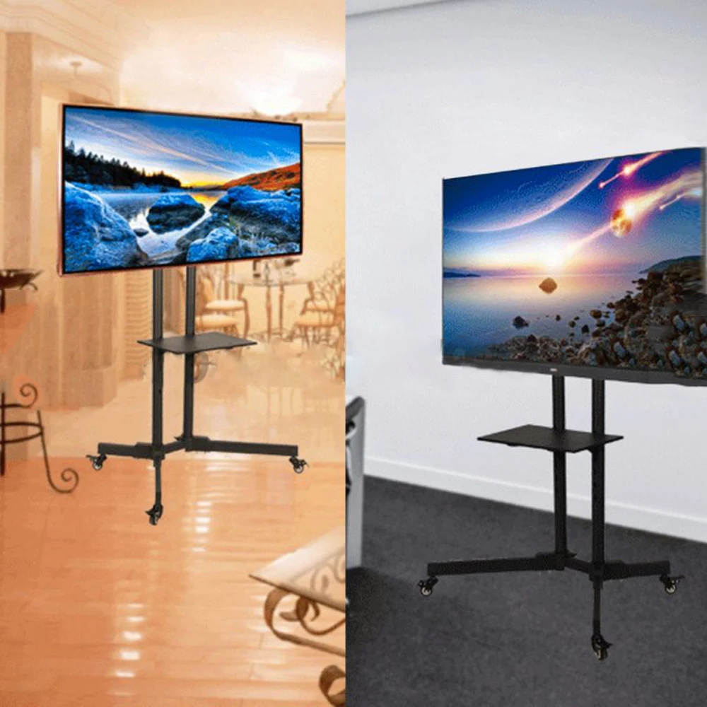 Universal Cold Rolled Steel 32-65 Inch 1700 Mobile Floor-standing LCD Monitor TV Frame All-in-one Mobile TV Stand Monitor Stand