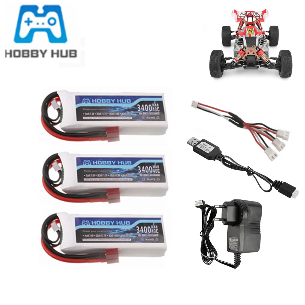 144001 car 2s 7.4 V 3300mAh Lipo battery Charger Set with T Plug for Wltoys 1/14 144001 RC car boat Spare Parts