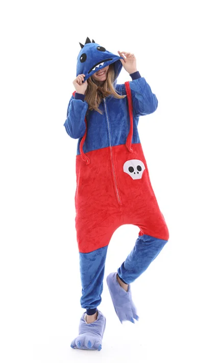 Kigurumi – pyjama pour femmes et hommes, Costume Cosplay, squelette requin souris monstre noir, vêtements de nuit, vêtements de fête