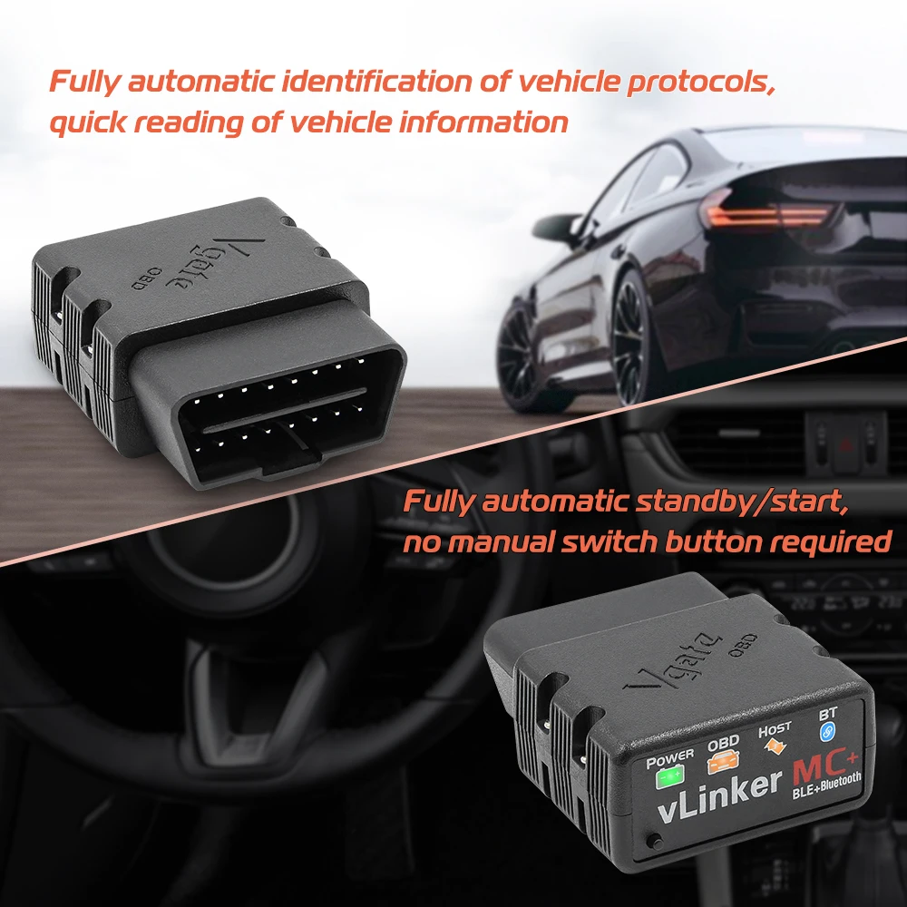 OBDIICAT Vgate vLinker MC+ ELM327 V2.2 Bluetooth 4.0 WIFI OBD2 Scanner ELM 327 V2.2 OBD OBD2 Car Diagnostic Auto Tool