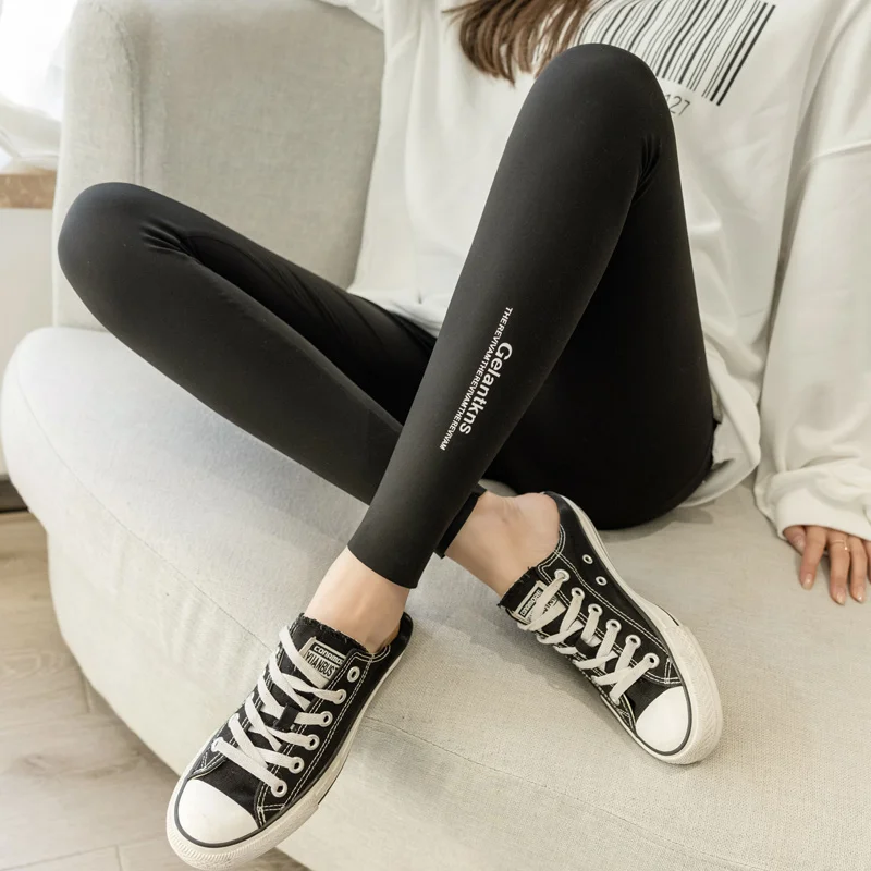 

2024 Spring Autumn Sharkskin Sweatpants Fashion Printing Maternity Leggings HIgh Waist Skinny Pants Pregnant Woman Yoga Trousers