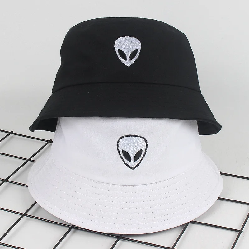 New Alien Foldable Bucket Hat Women Beach Sun Flat Hats Men Fisherman outdoor Hip Hop Cigarette Caps Boonie Gift