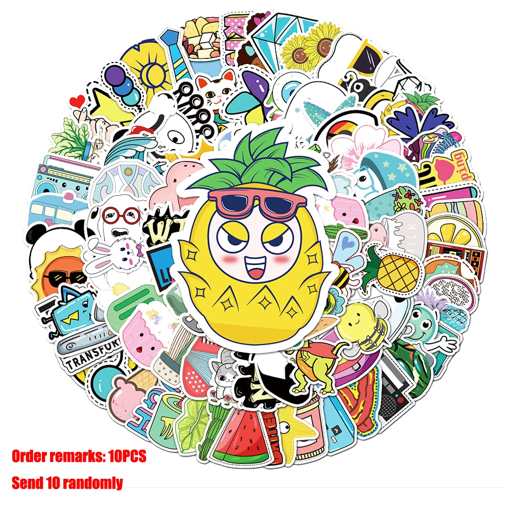 10/30/50/100Pcs Vsco Funny Sticker Cartoon PVC Waterproof Graffiti For Divination Refrigerator Motorcycle Skateboard Classic Toy