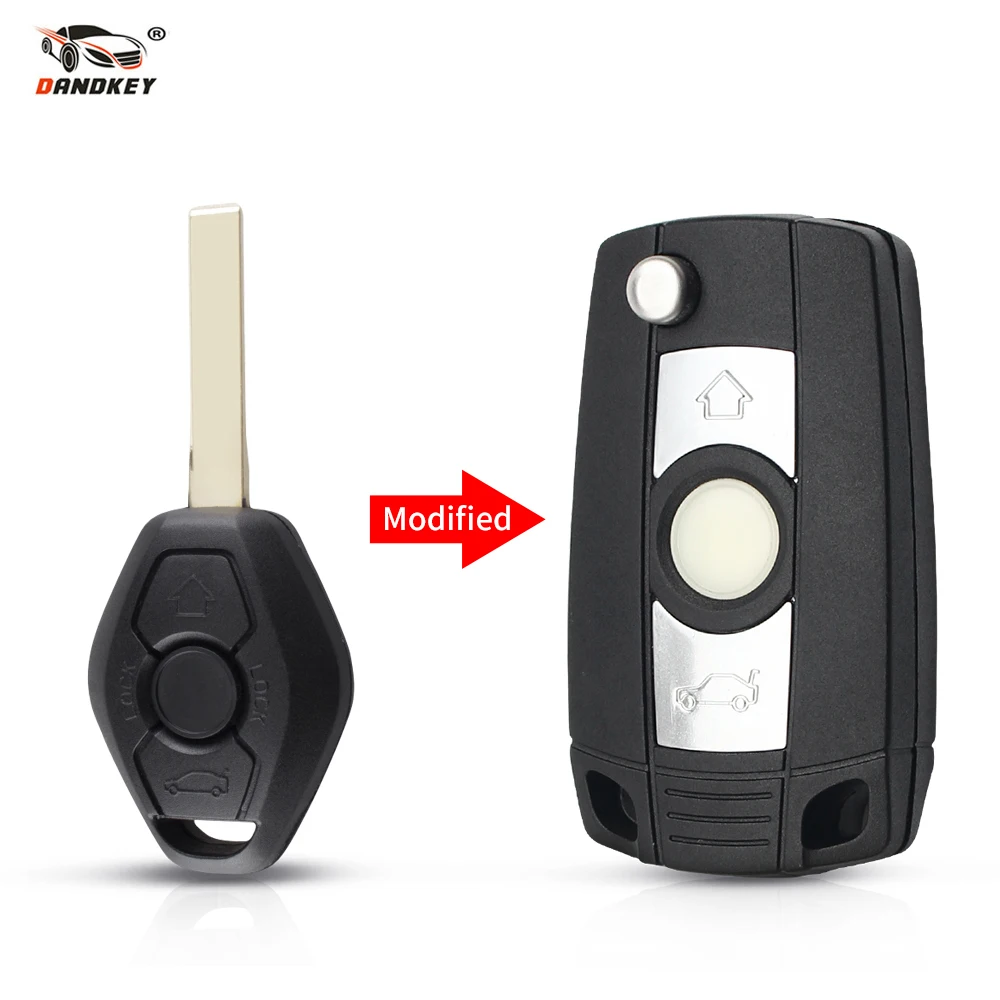 Dandkey 3 Button Modified Flip Key Remote Car Key Shell Case Keyless For BMW E81 E46 E39 E63 E38 E83 E53 E36 E85 1 2 3 Series