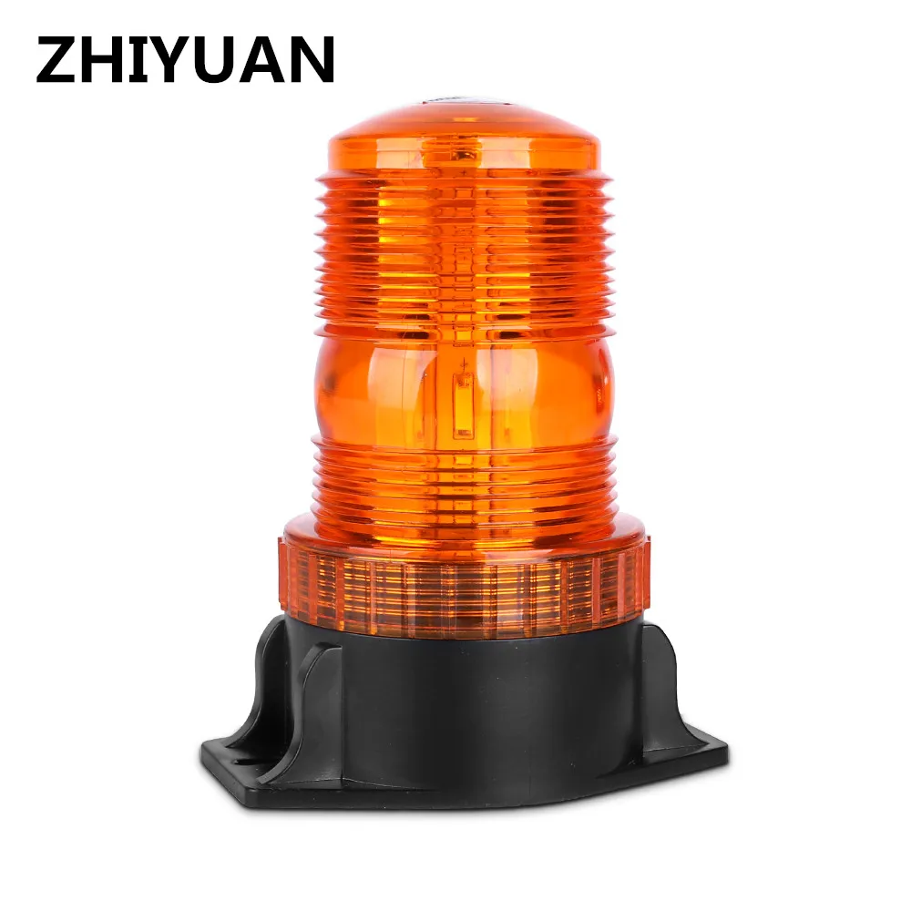 12-30V Tractor Rotation Flashing Light 30 Led Strobe Traffic Warning Light PC Emergency Ratating Safety Alarm Beacon Round Amber