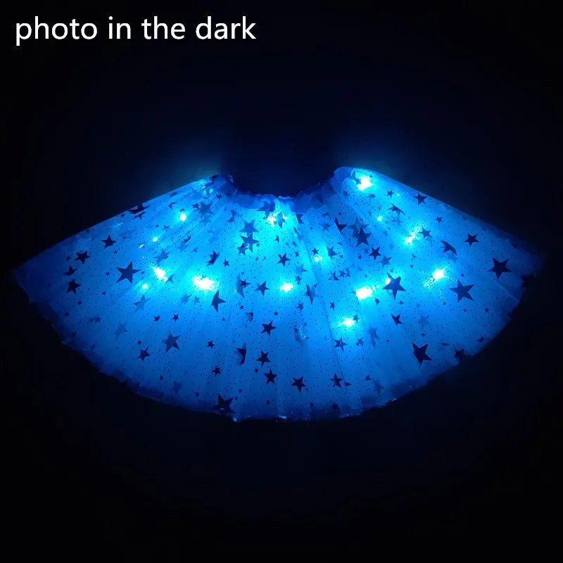 2024 new year Teenage Women Girl Child big Star Light Up Tulle Tutu Skirts  Party  Led Clothes Christmas Wedding Decorations