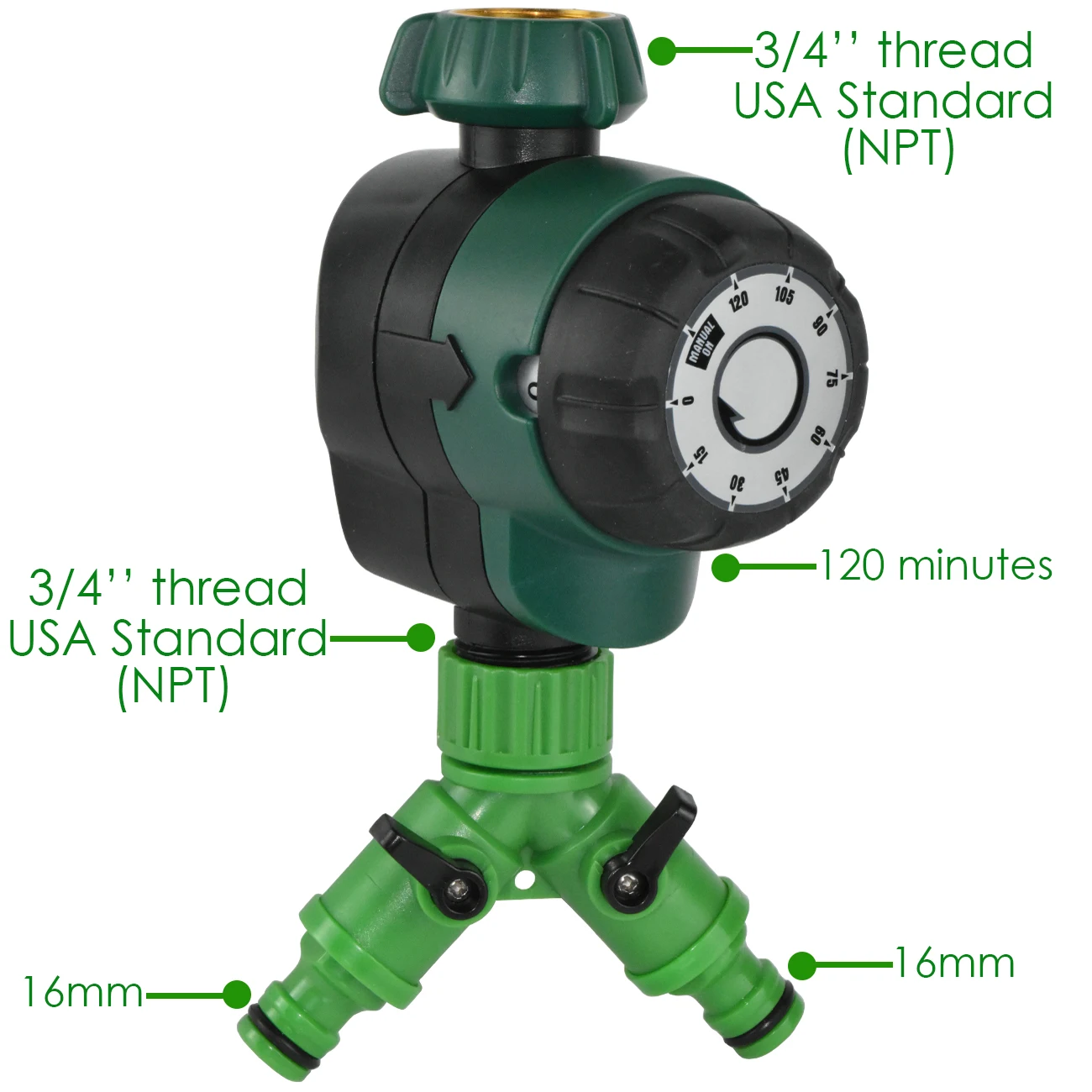 KESLA Garden USA 3/4 \'\'NPT mechaniczny zegar nawadniania 120minut System nawadniania kropelkowego sterownik ręczny irygator szklarnia