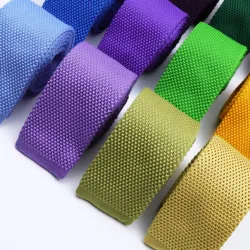 Men Solid Colorful Knit Tie Pink Green Purple Ties Fashion Kintted Necktie For Wedding Business Party Suit Dress Gravatas Gift