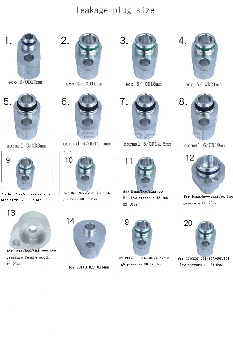 Car Air Conditioning Leakage Plug Condenser Air-conditioning Compressor Pump Leak Detection for Volvo/Benz/Bmw/Peugeot Part 1