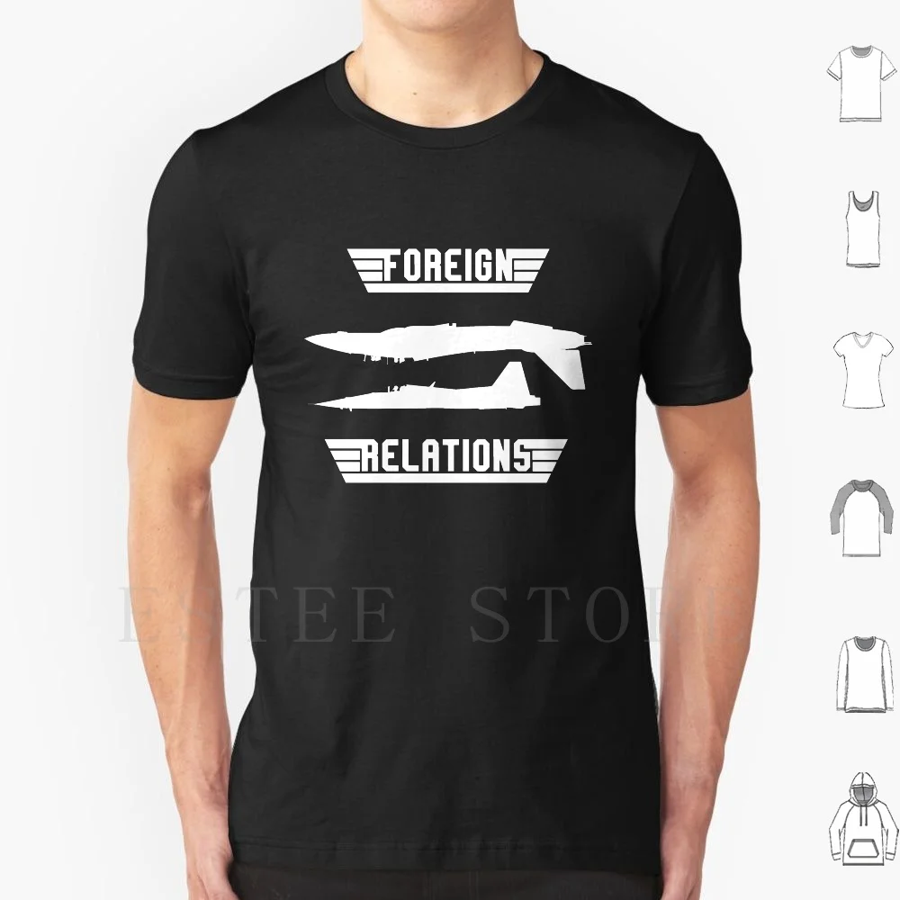 T-shirt en coton imprimé pour relations étrangères, film d'aviation, avions des années 80