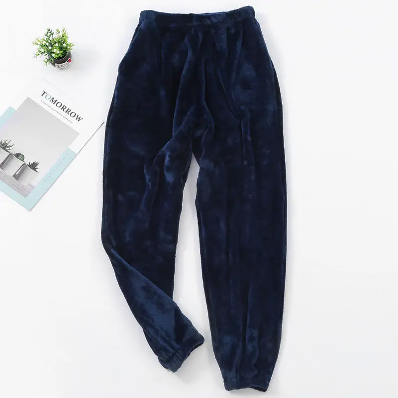 Sleep Bottoms Women Dot Flannel Winter Soft Warm Comfortable Womens Pajama Pants Leisure Sleep-pants Couples Korean Style Trendy