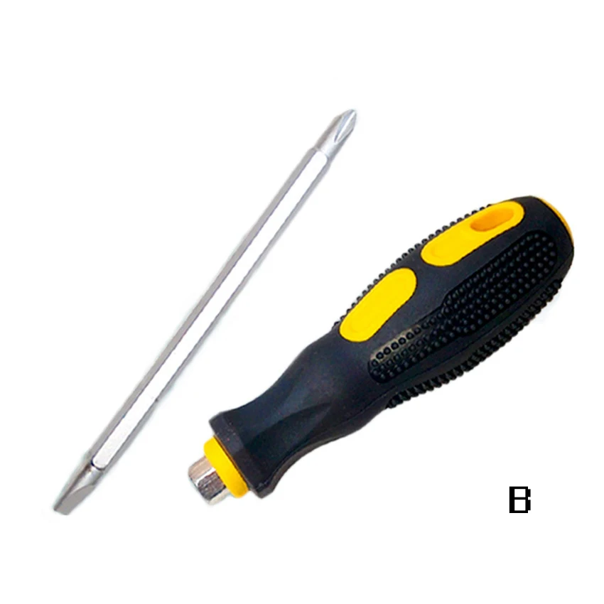 Magnetic Dual-Bit Screwdriver, 2-in-1 Screwdriver with Massage Grip Handle, Electronics Pocket Screwdriver, Slotted & Cross Bit