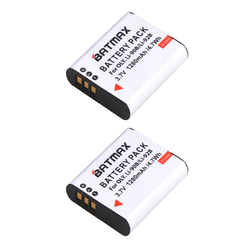 

1280mAh LI-90B LI 90B LI90B LI-92B Camera Battery for Olympus Tough TG-5 TG-Tracker SH-1 SH-2 SP-100 IHS Tough TG-1 iHS TG