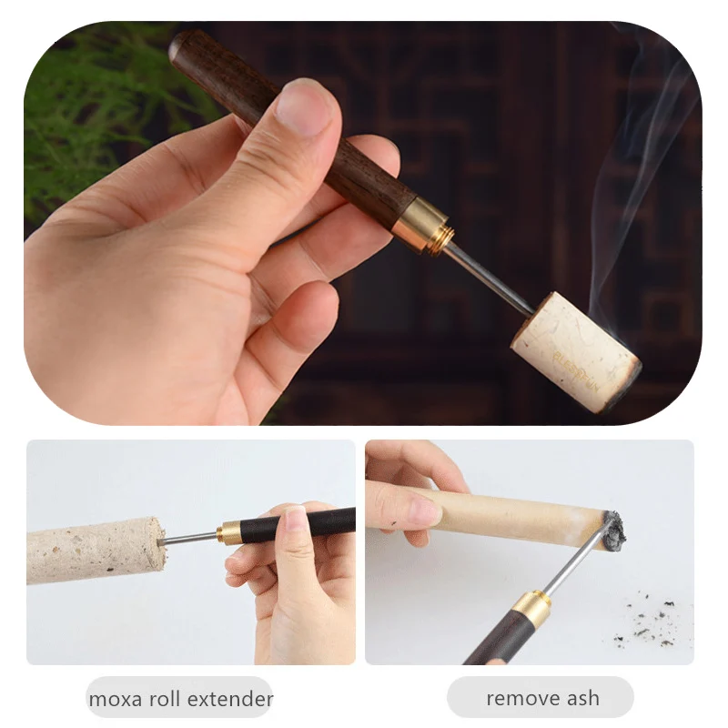 Moxa Roll Extender Awl Moxa Cone Roller Accupuncture Moxibustion Therapy Burner Device Ignite Tool Mugwort Artemisia Wormwood