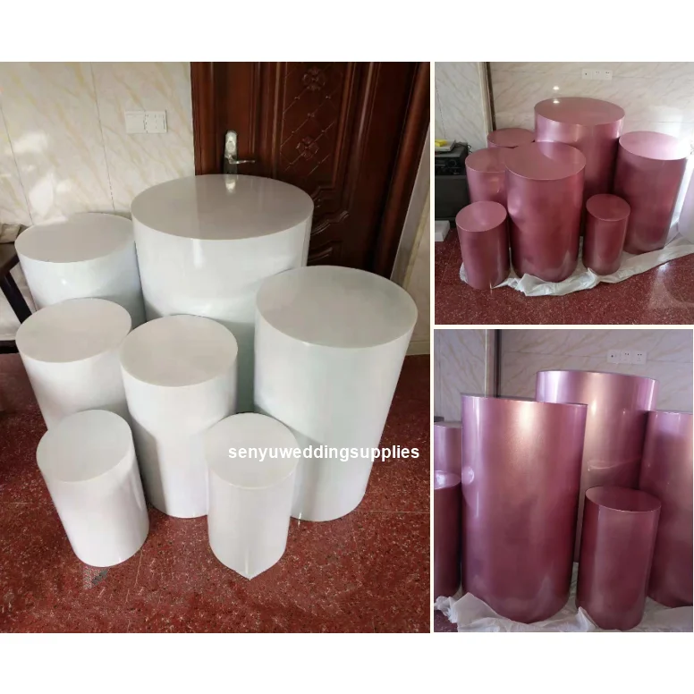 

new style hot selling wedding party occassion white display cylinder pillar column plinth senyu1916