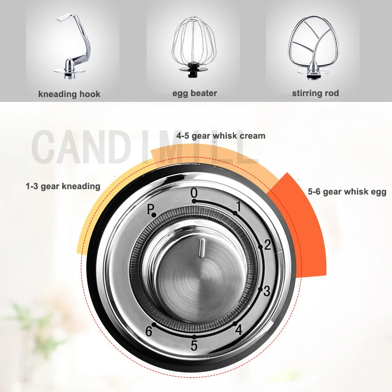 Candimill 6,5l misturador de suporte creme batedor de ovo massa amassar moedor de carne espremedor liquidificador processador de alimentos
