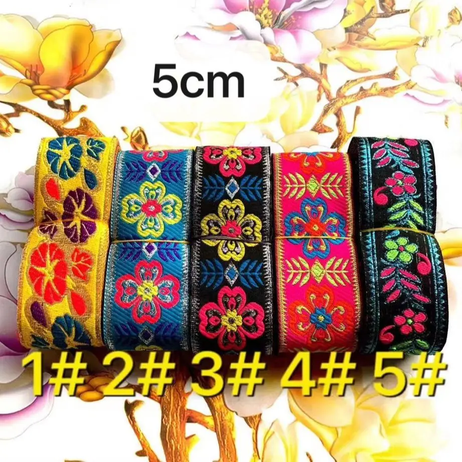 5cm ethnic style jacquard webbing,QC0422F