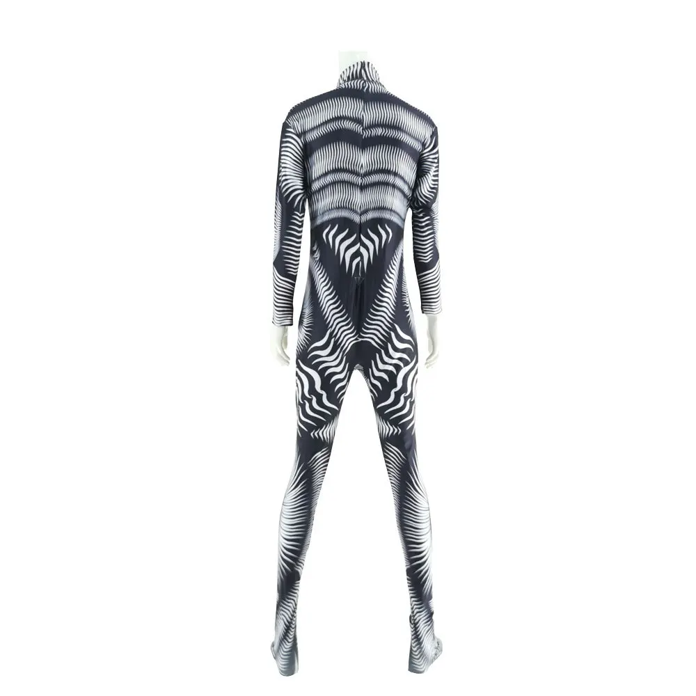 Mew Halloween Kostüm für Frau 3D Spandex Superhero Cosplay Kostüm Zentai Bodysuit Anzug Overalls Heißer Verkauf