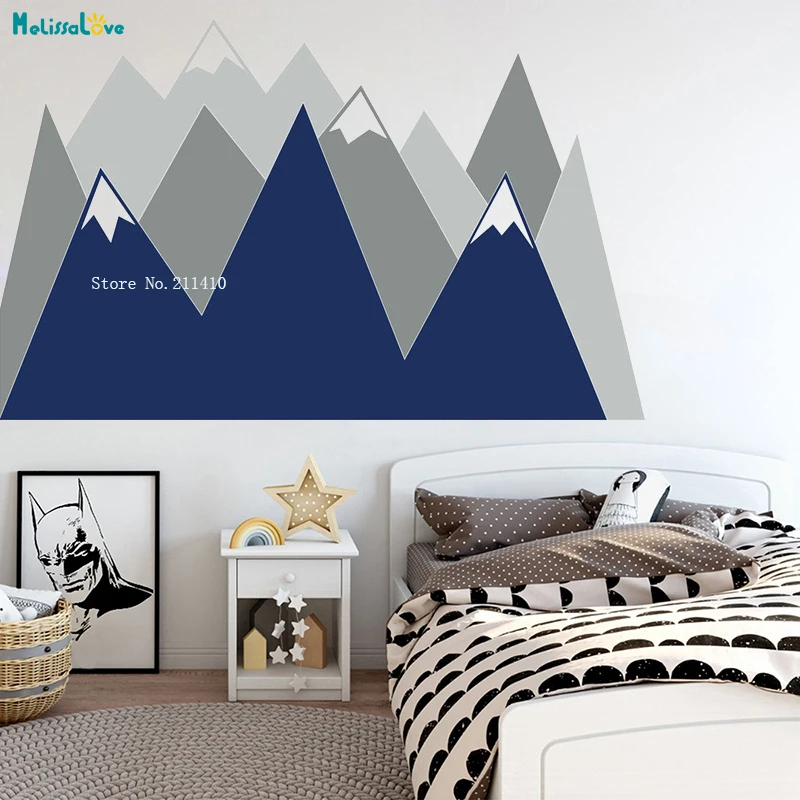 Intricate Snow Mountains Wall Sticker Decal New Born Baby Room Lovely Simple Decor Large Size Murals Self-adhesive YT2457-4