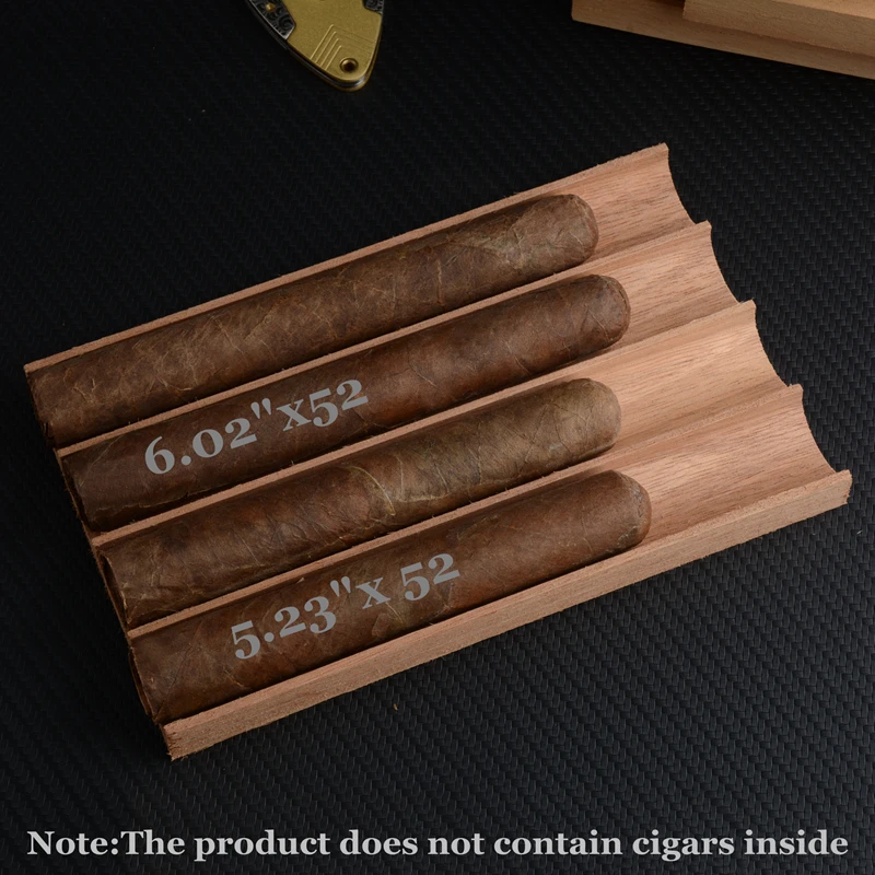 Cigar Companion Mahogany Lumber Venner Cigar Tray for Cigar Humidor, Cigar Case, 4 Slots, Accessory on Sale, New Arrival