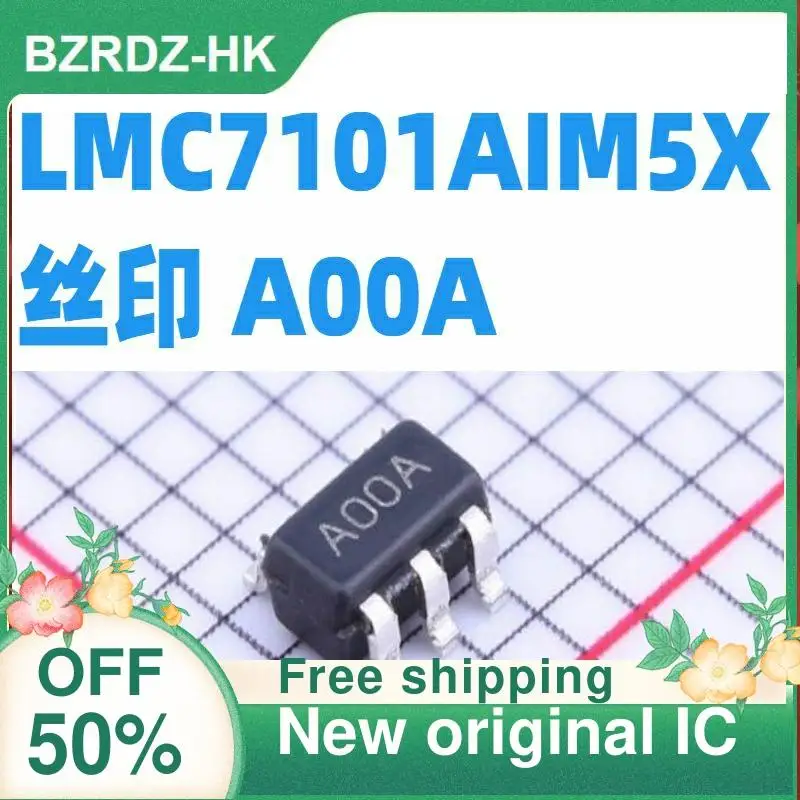 IC original, LMC7101AIM5, LMC7101AIM5X, AOA, LMC7101BIM5, LMC7101BIM5X, A00B, SOT23-5, novo, 20 PCes