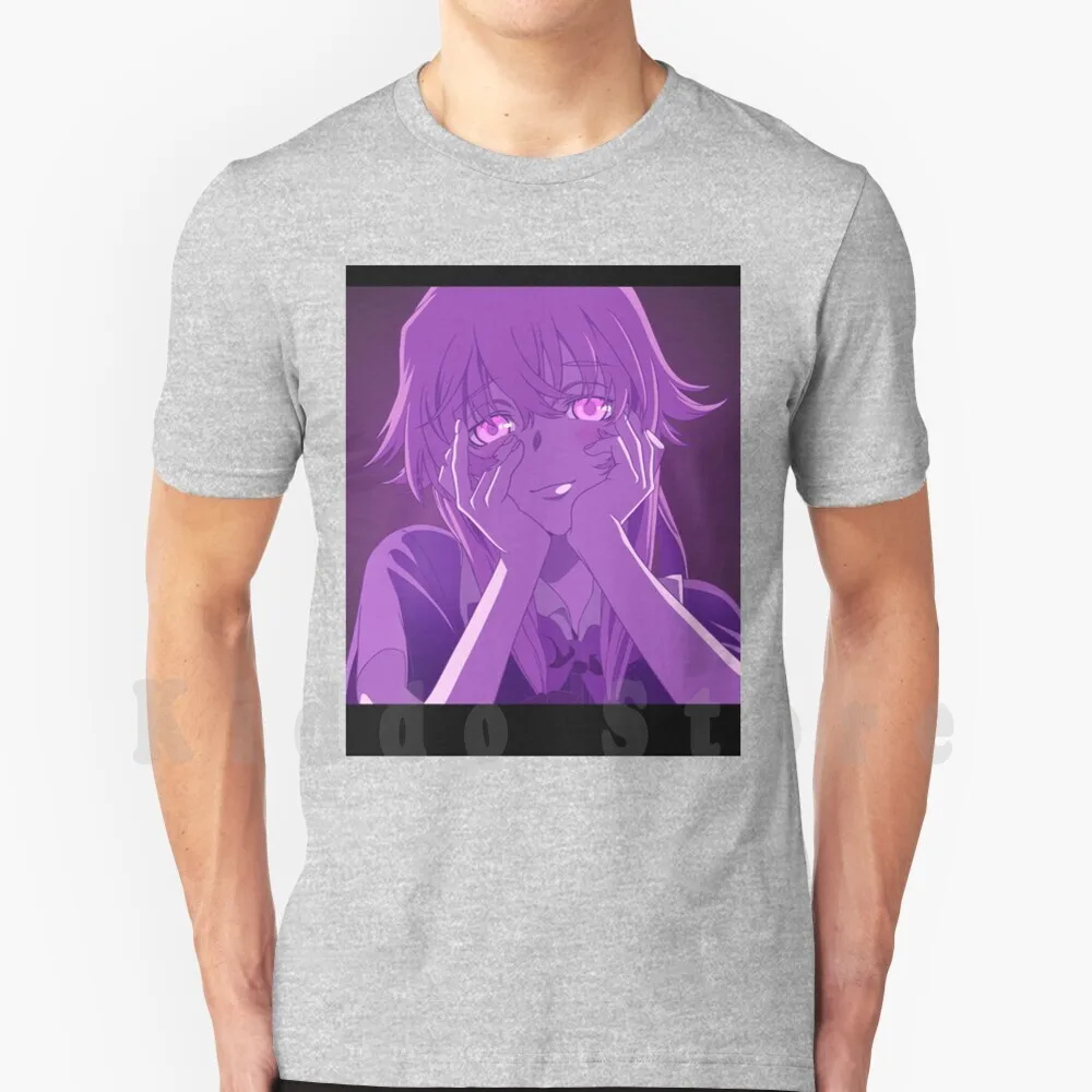 Yuno Gasai-Mirai Nikki Future Diary T Shirt DIY Big Size 100% Cotton Yuno Gasai Mirai Nikki Future Yandere Anime