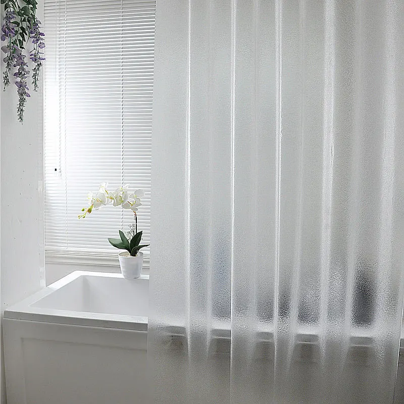 2D Translucent Shower Curtain Partition Silk EVA Waterproof Curtain Bathroom Curtain Toilet Frosted Transparent Curtain