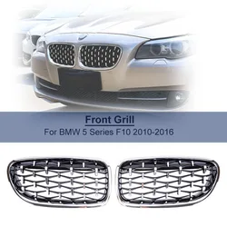 Car Front Bumper Sport Racing Grill Grilles For BMW 5 Series F10 F11 F18 520i 523i 528i 520d 530d 10-16 Diamond Kidney Grille