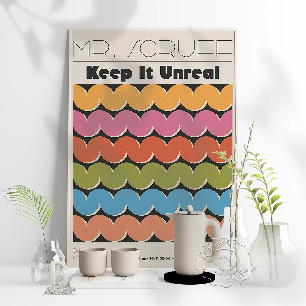 

Mr. Scruff Albums Keep It Unreal Print Poster, Music Albums Poster, Color Geometry Home Decor Mr. Scruff Fans Collection Gift