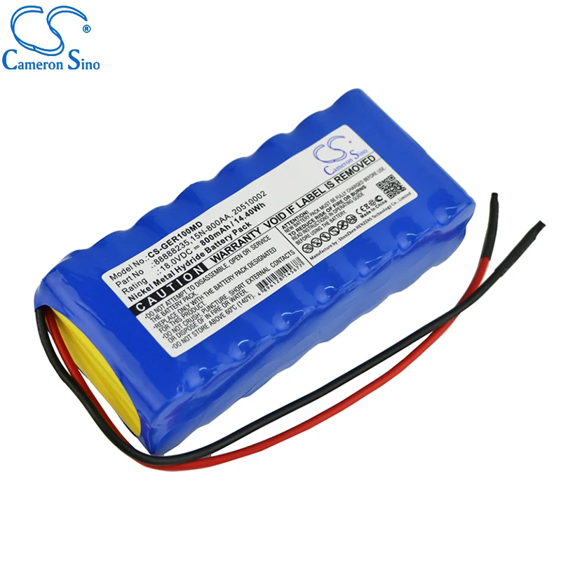 CameronSino Battery for GE Responder 1000 SCP 840 fits GE 15N-800AA 20510002 Medical Replacement battery 800mAh/14.40Wh 18.00V